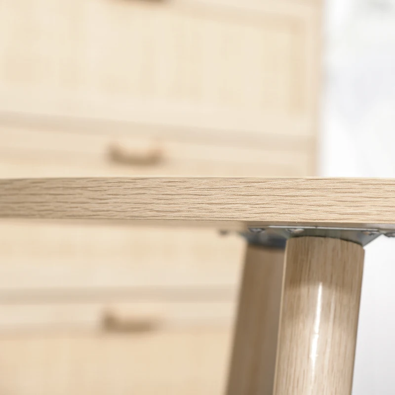 HOMCOM  2er Set Kaffeetisch Couchtisch mit Rattan-Tischplatte Stapeltisch Beistelltisch Kaffeetisch MDF Natur 40 x 40 x 40 cm/60 x 60 x 45 cm