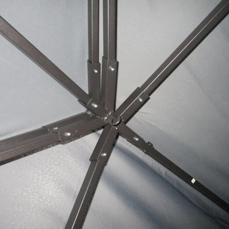 Outsunny 3 x 4m Aluminium Garden Gazebo, Marquee Canopy Shelter Pavilion Party Tent with Nets and Curtains for Garden and Deck, Dark Grey