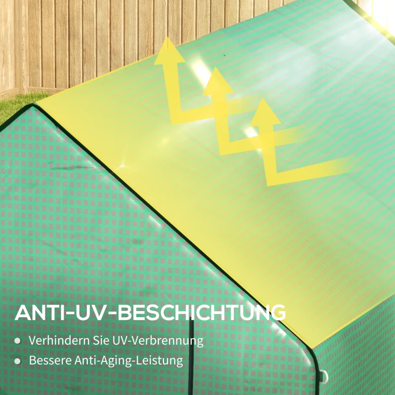 Outsunny Gewächshaus Ersatzplane, wetterbeständig, UV-beständig, 140 x 213 x 190 cm, Grün