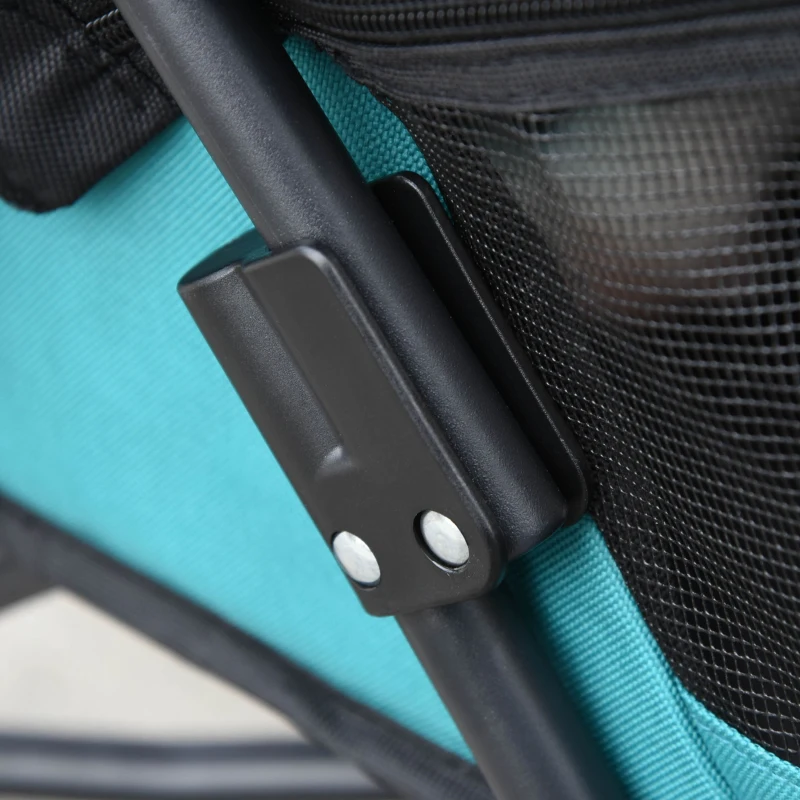 PawHut Passeggino per Cani Piccoli Pieghevole, Ruote Girevoli con Freno in EVA e Guinzaglio di Sicurezza, 65x42x94cm Verde