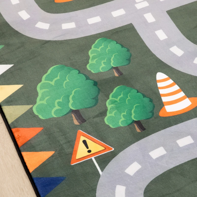 ZONEKIZ Alfombra de Juego para Niños Alfombra Infantil con Carreteras para Dormitorio Sala de Juegos 230x160 cm Multicolor
