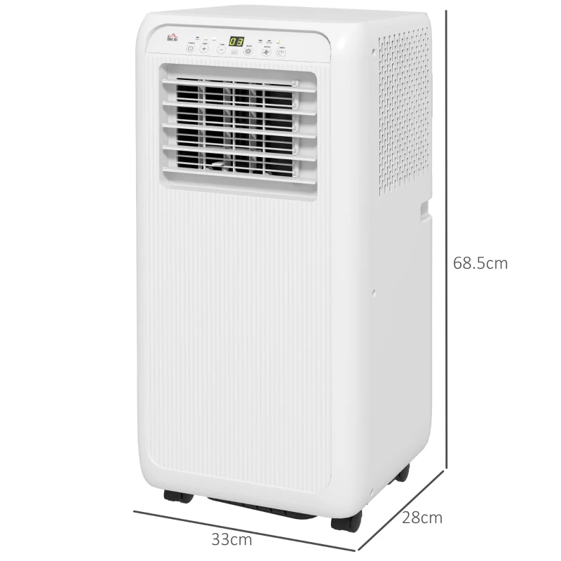 HOMCOM 9,000 BTU Mobile Air Conditioner for Room up to 28m², with Dehumidifier, 24H Timer, Wheels, Window Mount Kit