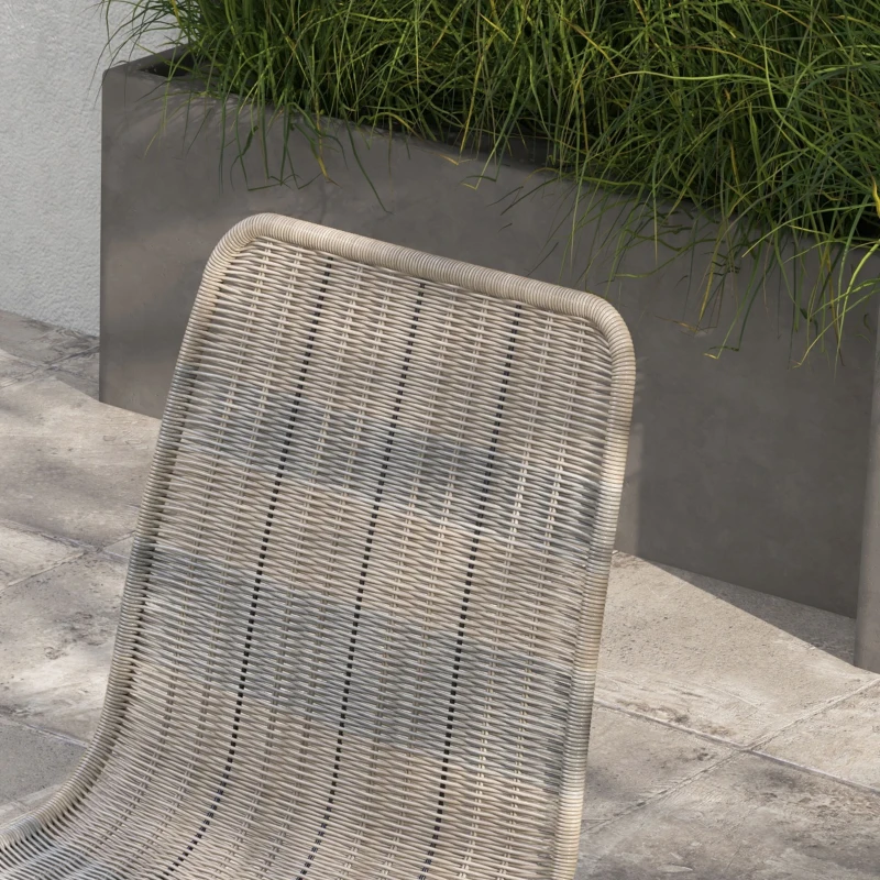 HOMCOM Set 2 Sedie da Giardino e Interno Stile Boho con Schienale Basso e Rivestimento in Rattan PE, Giallo