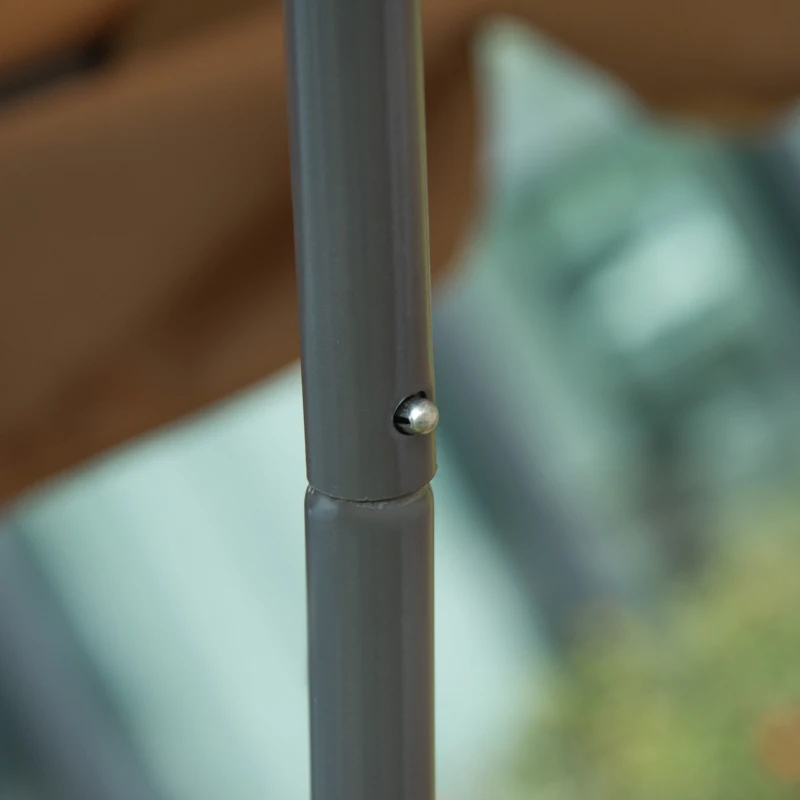 Outsunny Lettino Matrimoniale 2 Posti Parasole Regolabile da Esterno e Giardino 200x175 x134cm Marrone