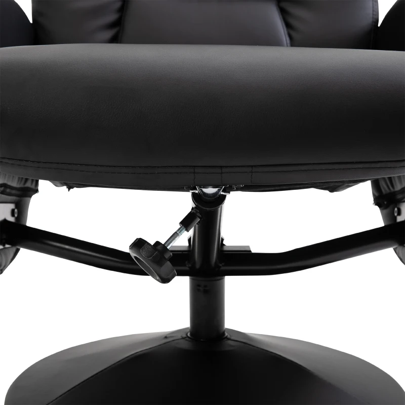 HOMCOM Sillón de Relax con Reposapiés Respaldo Reclinable hasta 145° para Salón Dormitorio Oficina 76x81x101 cm Negro