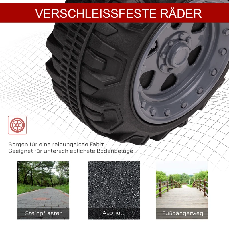 HOMCOM Kinder Quad Elektro 6V Kinderquad mit Vorwärtsfunktion, Musik, Elektro-Quad für Kinder 1,5-3 Jahre Rot