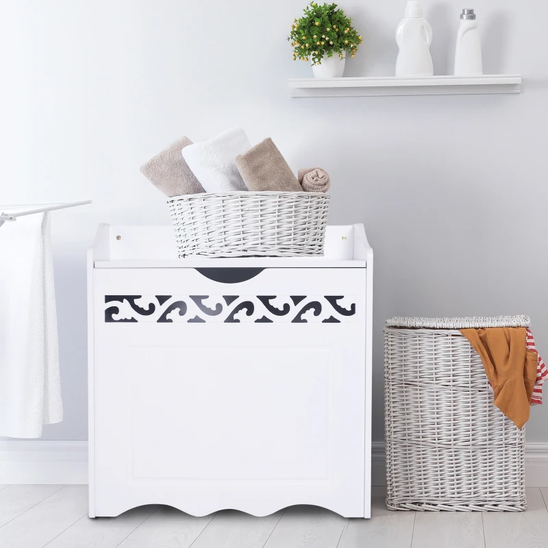 HOMCOM Armario de Almacenamiento con Tapa Multifuncional Gabinete Mueble Organizador de Almacenaje para Cocina Comedor Salón Dormitorio Baño 55x34x58cm