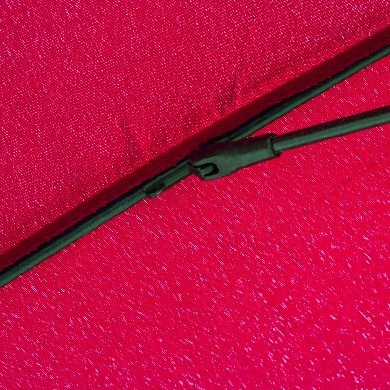 Outsunny Sombrilla de Jardín Ø250x240 cm con Manivela Parasol con Ángulo Inclinable con 18 Varillas para Exterior Rojo Burdeos
