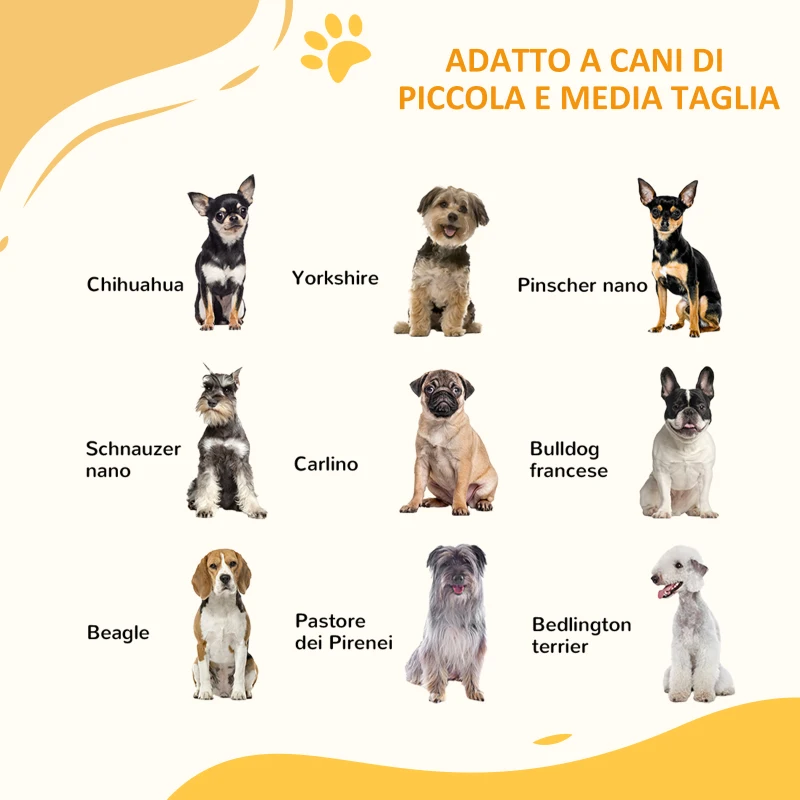PawHut Cancelletto per Cani taglia Piccola e Media con Chiusura Automatica, in Acciaio e PA, 74-100x76 cm, Bianco