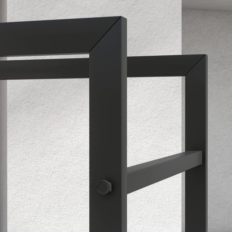 Outsunny Porte bûches range bûches vertical en métal intérieur extérieur 50 x 30 x 100 cm noir