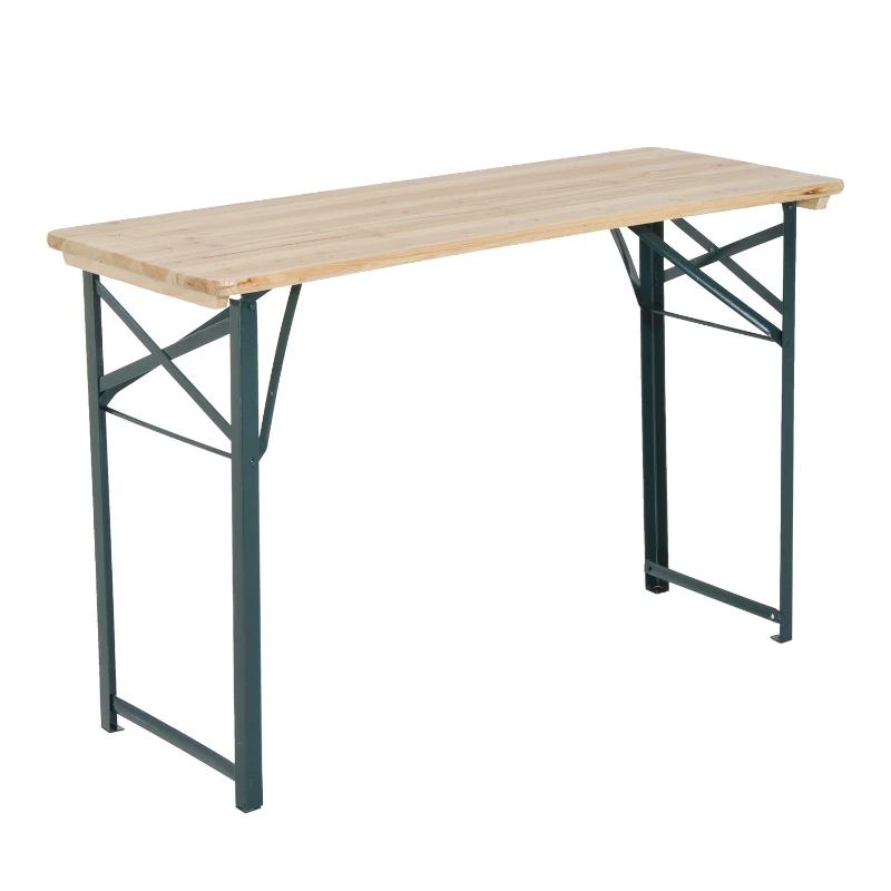 Conjunto de Mesa y Bancos con Respaldo para Picninc Plegables para Jardín o Camping Mesa de  118x46x75cm Color Madera y Negro