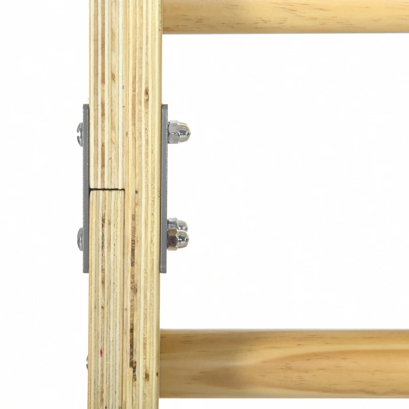 HOMCOM Spalliera Svedese da Palestra in Legno di Faggio con 13 Barre, 78x27x240cm