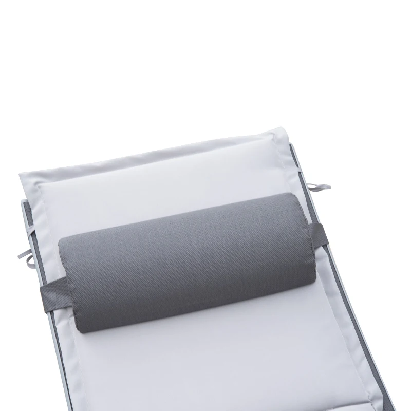 Outsunny Sdraio da Giardino Reclinabile su 5 Livelli con Cuscino Rimovibile, Alluminio e Texteline, 170x64x82cm, Grigio Chiaro