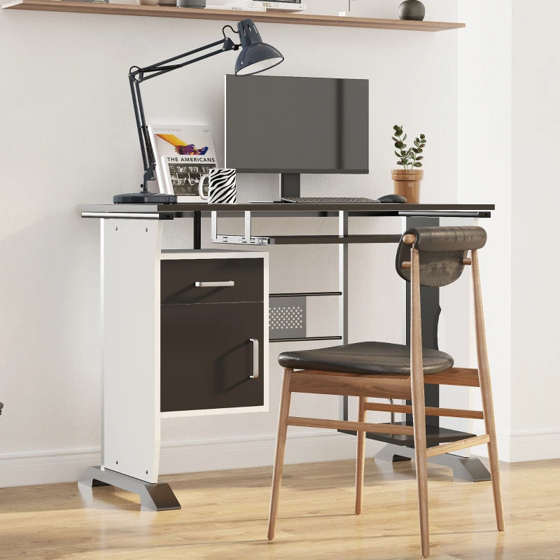 HOMCOM Mesa de Ordenador PC Despacho Escritorio 100x52x75cm Oficina Mobiliario Madera