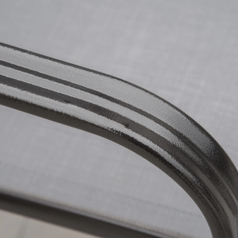 Outsunny Set 4 Sedie da Giardino Impilabili e Salvaspazio con Braccioli in Metallo e Tessuto a Rete, Grigio