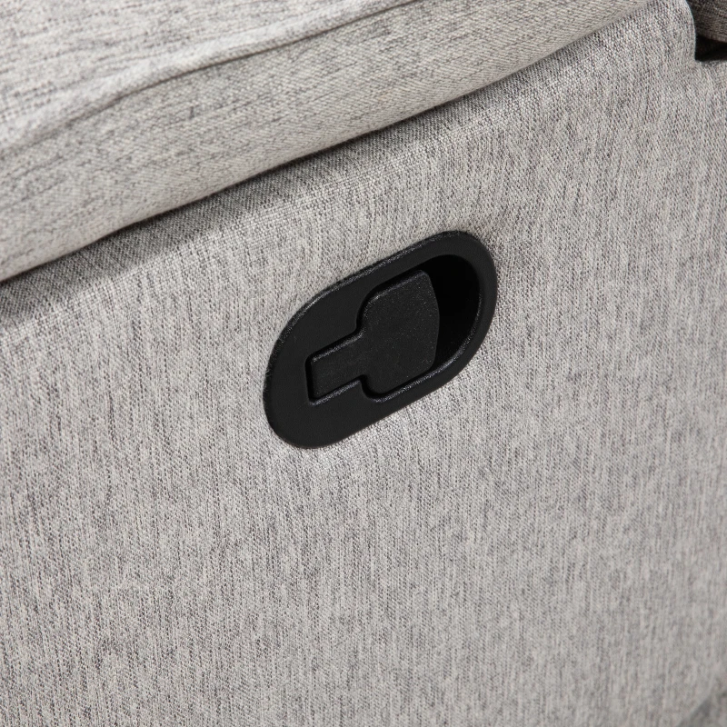 HOMCOM Fauteuil de relaxation en tissu aspect lin inclinable manuellement 145° avec repose-pied ajustable gris clair