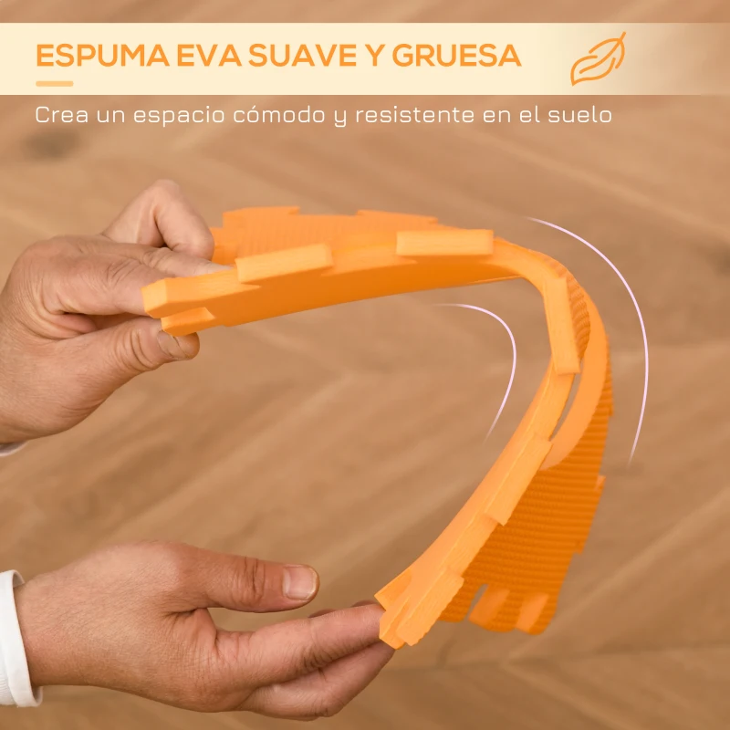 HOMCOM Alfombra Puzzle para Bebés 36 Piezas 31,5x31,5 cm Juego Rompecabezas Infantil Modelo de Animales Suelo de Espuma EVA Área de Cobertura 3,24 m² Multicolor