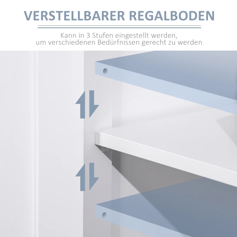 kleankin Badezimmerunterschrank mit 1 Regal und 1 Schublade, wasserabweisende Oberfläche, 60 cm x 30 cm x 108,8 cm, Weiß