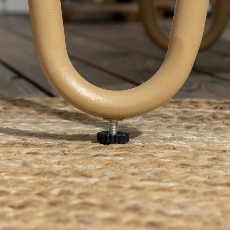 Outsunny Ensemble salon de jardin canapé 2 places + 2 fauteuils + 1 table basse plateau verre trempé 7 coussins gris