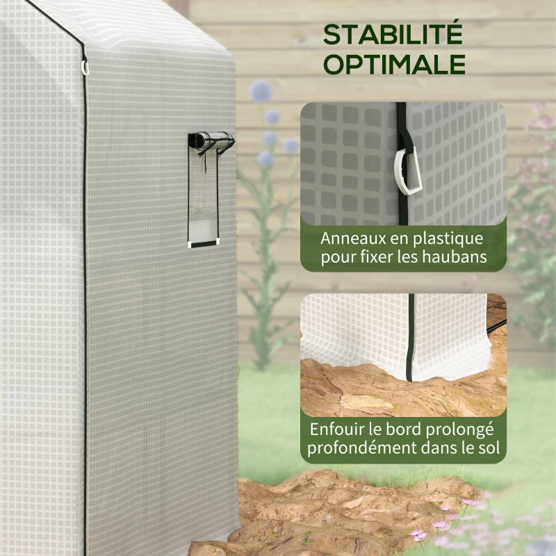 Outsunny Bâche de remplacement pour serre de jardin 140 x 143 x 190 cm avec fenêtre et porte à fermeture éclair anti-UV