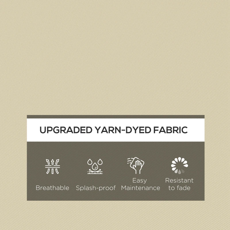 Outsunny 4-Piece Seat Cushions Pillow Replacement, Patio Chair Cushions Set with Ties for Indoor Outdoor, Beige