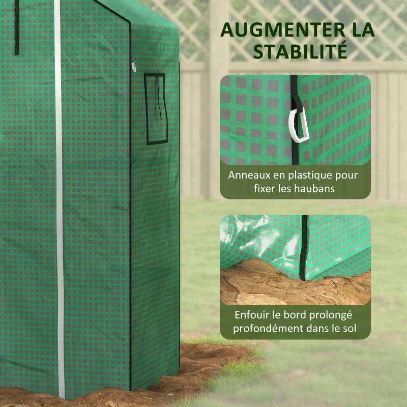 Outsunny Bâche de remplacement pour serre de jardin 140 x 73 x 190 cm avec fenêtre, porte anti-UV pour le jardin - Vert