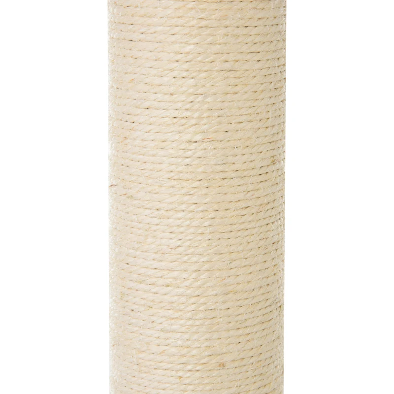 PawHut Árbol Rascador para Gatos de Suelo a Techo Torre para Gatos con Altura Ajustable y Plataformas 43x27x228-260 cm Marrón