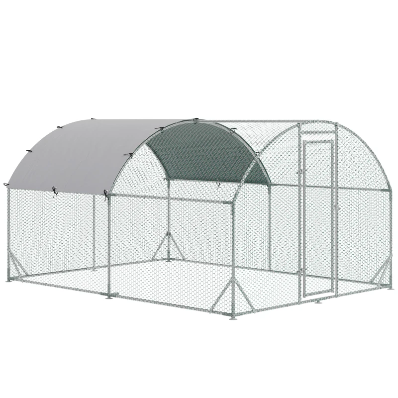 PawHut Gehege für Kleintiere, Outdoor-Freilaufgehege für Hühner, Kaninchen, Enten, stabile Konstruktion, Stahl und Oxford-Stoff(m-10)