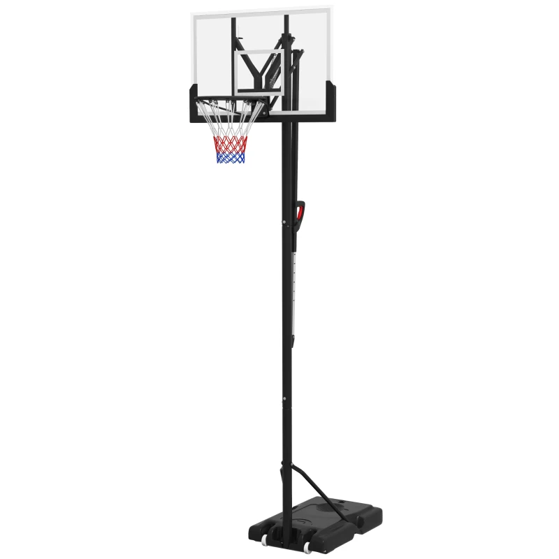 SPORTNOW Six-Level Height Adjustable Freestanding Basketball Hoop and Stand with Wheels, 2.35-3.05m