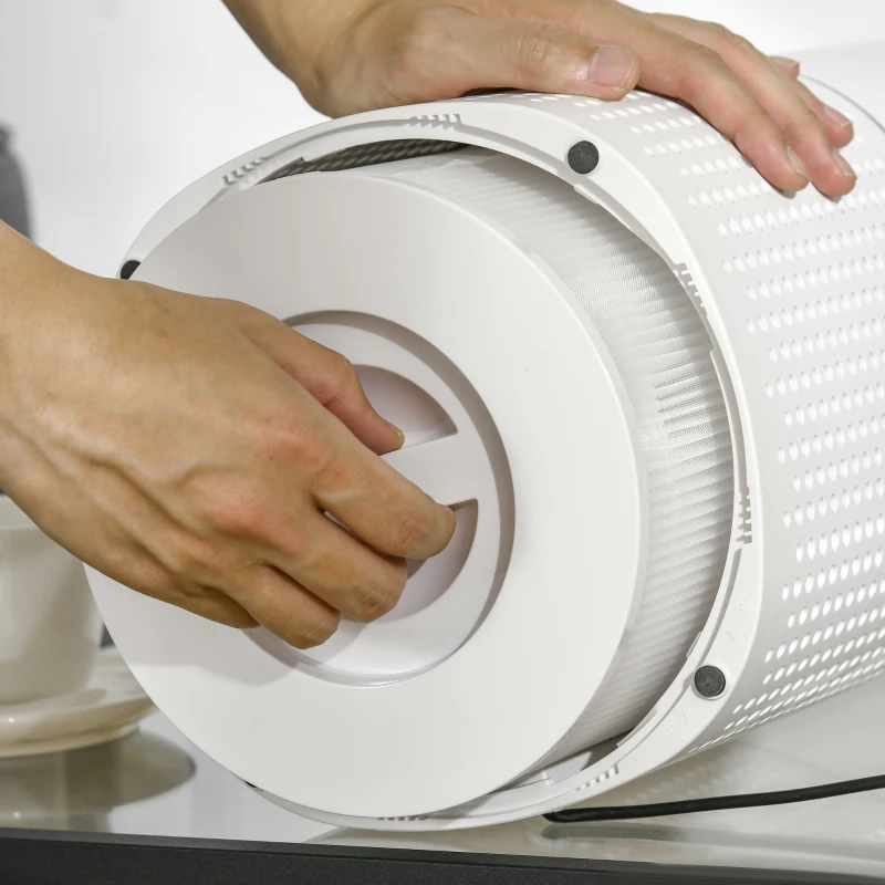 HOMCOM Purificateur d'air + Filtre pour purificateur d'air Ioniseur CADR 225m³/h minuterie 4 vitesses filtre à charbon actif