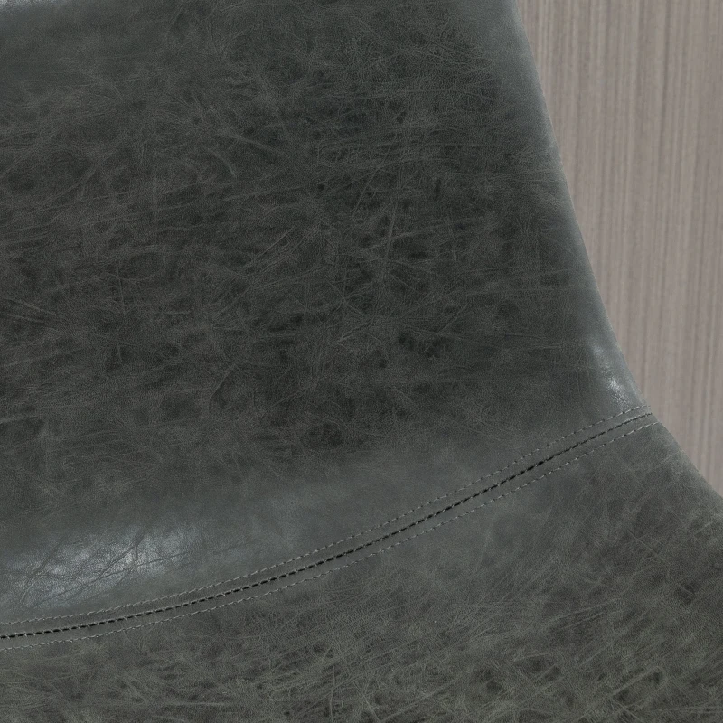 HOMCOM Lot de 2 tabourets de bar design vintage avec repose-pieds métal et revêtement synthétique hauteur 99 cm gris foncé