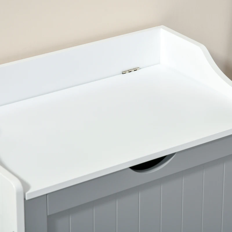 kleankin Bathroom Laundry Cabinet, Multi-Purpose Storage Unit with Raised back and Shaker Style Door