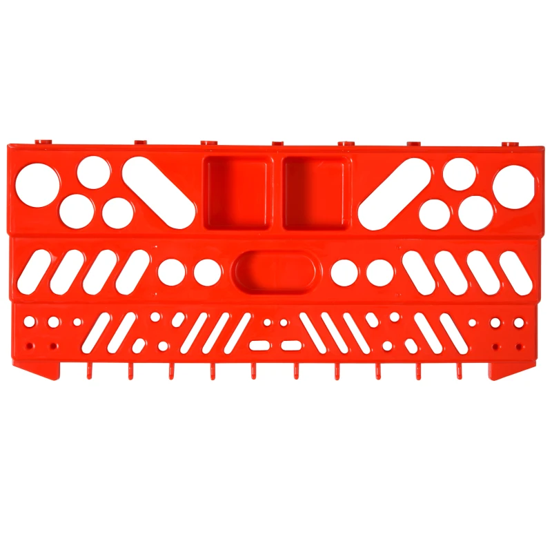 DURHAND Werkzeuglochwand Wandregal 54 tlg Werkzeughalter Werkzeugwand für Werkstatt Sichtlagerkästen Hakenset PP Grau+Rot 95,5 x 23 x 53,5 cm