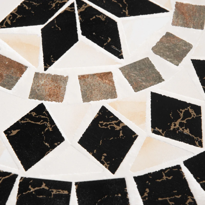 Outsunny Φ60cm Mosaic Outdoor Patio Table - Black