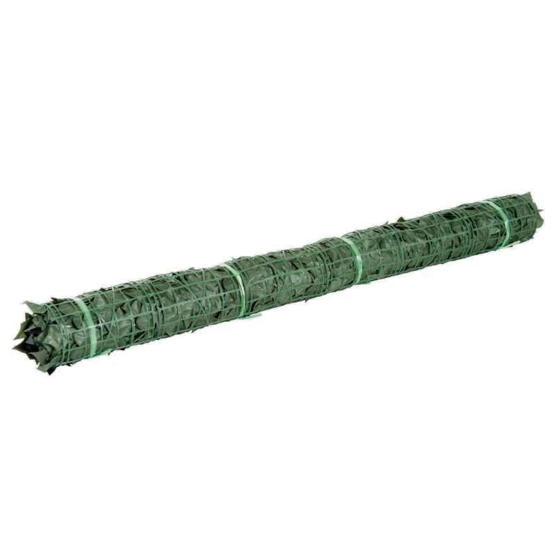 Outsunny Haie Artificielle Brise-Vue décoration Rouleau 2,4L x 1H m Feuillage réaliste Anti-UV Vert