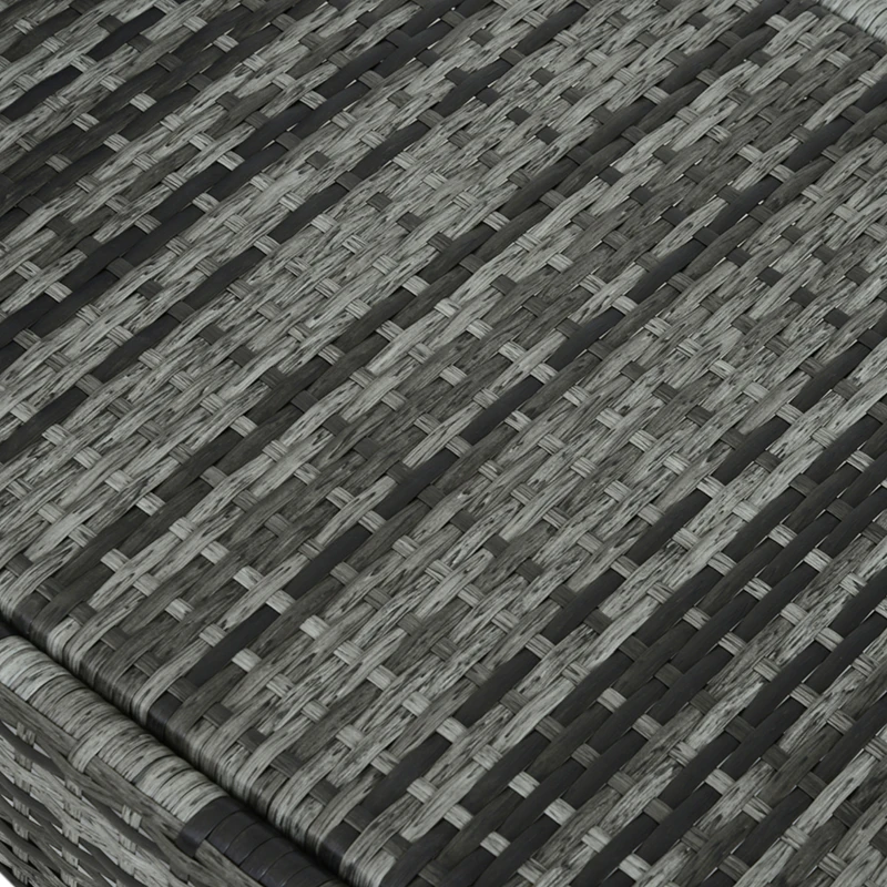 Outsunny Transat bain de soleil grand confort : matelas, têtière, inclinaison réglable multipositions, accoudoirs, roulettes résine tressée gris