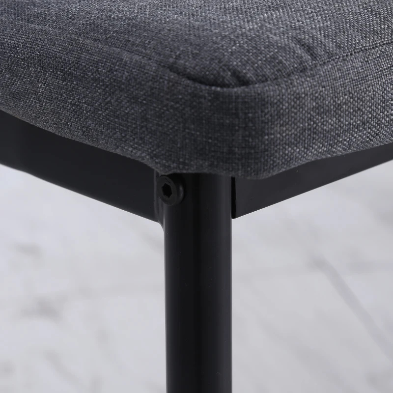 HOMCOM Pack de 4 Sillas de Cocina Modernas Tapizadas en Lino y Patas de Metal para Salón Carga 120 kg 41x50x97 cm Gris