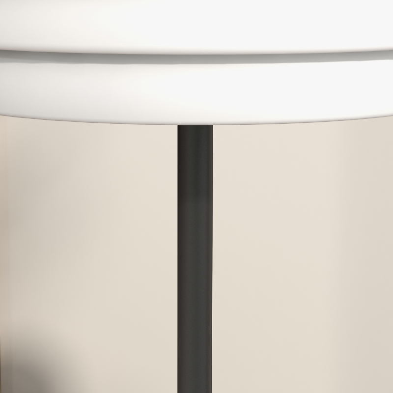 Outsunny Stehlampe, markanter Schirm, Outdoor/Indoor, Metallrahmen, Ø39 x 153 cm, Schwarz/Weiß