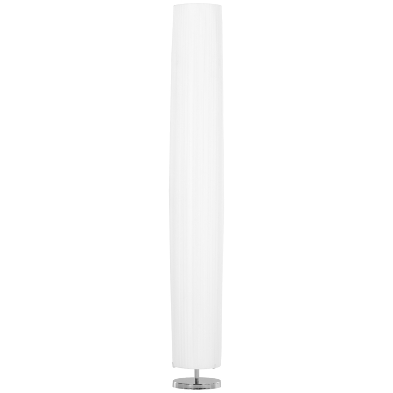 HOMCOM Stehlampe Wohnzimmer Schlafzimmer Standleuchte Stehleuchte Edelstahlboden Textillampenschirm 40 W rund weiß + silber Ø 20 x 160 cm