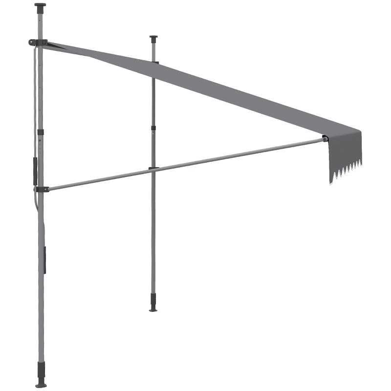 Outsunny Store banne manuel rétractable inclinaison réglable installation rapide  sans trous à percer 2 x 1,5 x 3,1 m