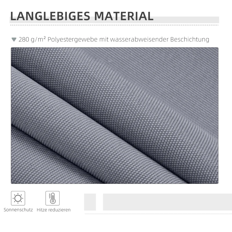 Outsunny Gelenkarmmarkise Verstellbare Klemmmarkise Terrassenmarkise 3,95 x 3m Sonnenschutz mit Kurbel, Balkonmarkise, Grau