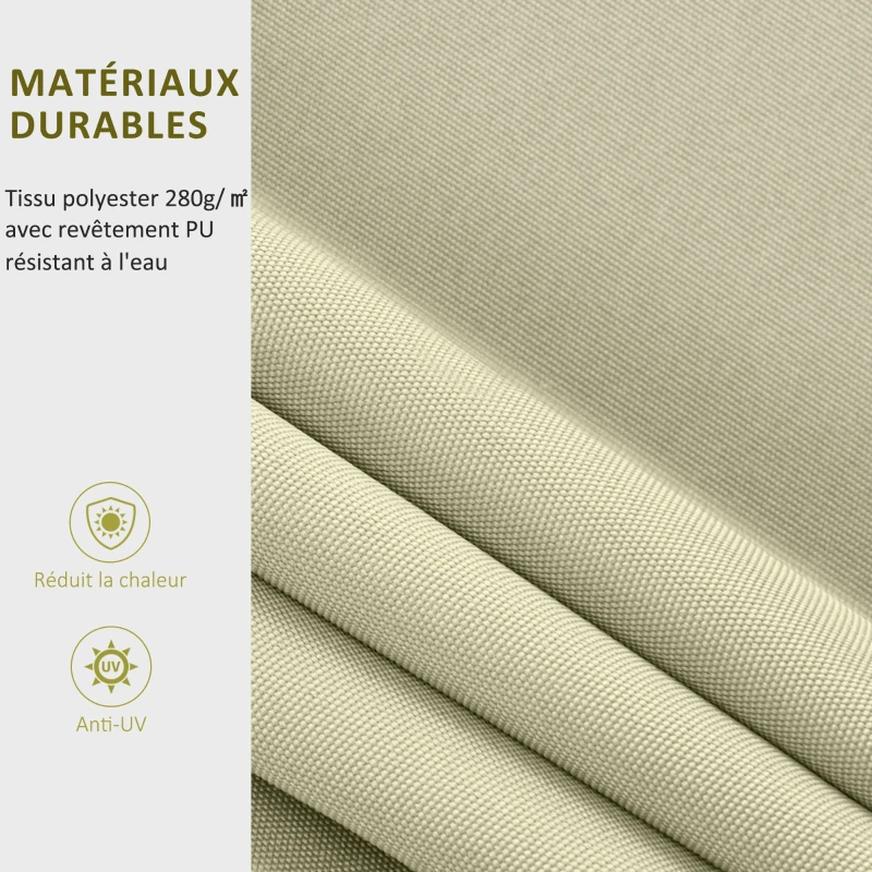 Outsunny Store banne Manuel rétractable alu. Angle Réglable Polyester imperméabilisé Haute densité 3,5L x 2,5l m Beige