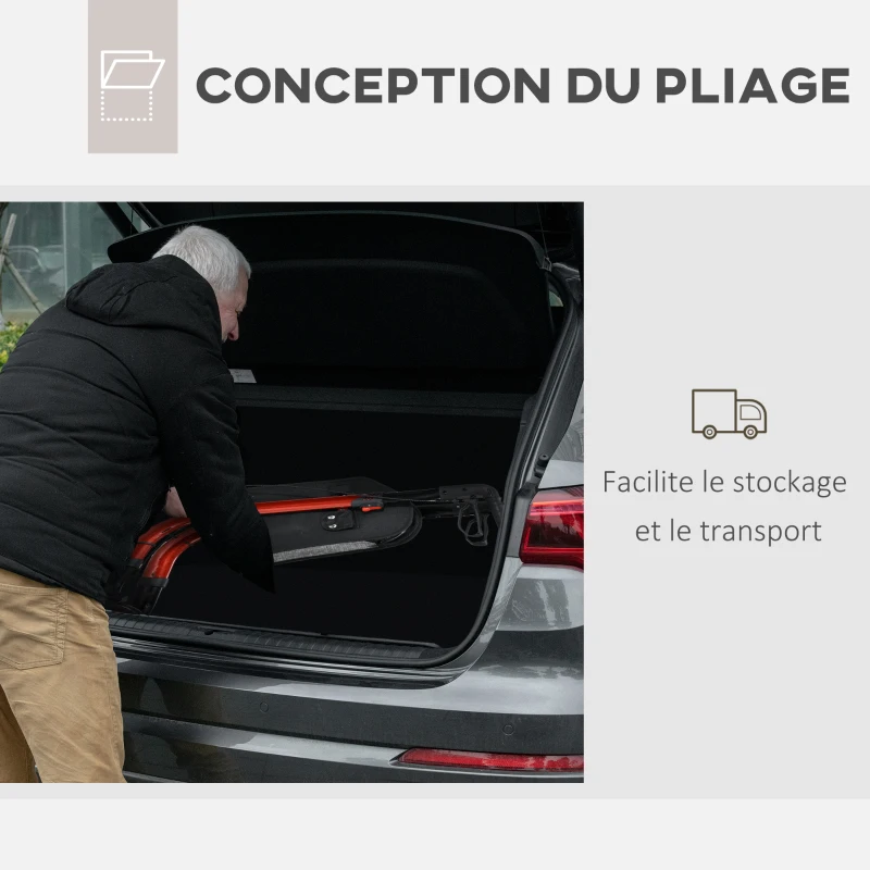 HOMCOM Déambulateur 3 roues pliable double frein hauteut réglable aluminium léger et résistant 68 x 68 x 99 cm rouge(m-6)