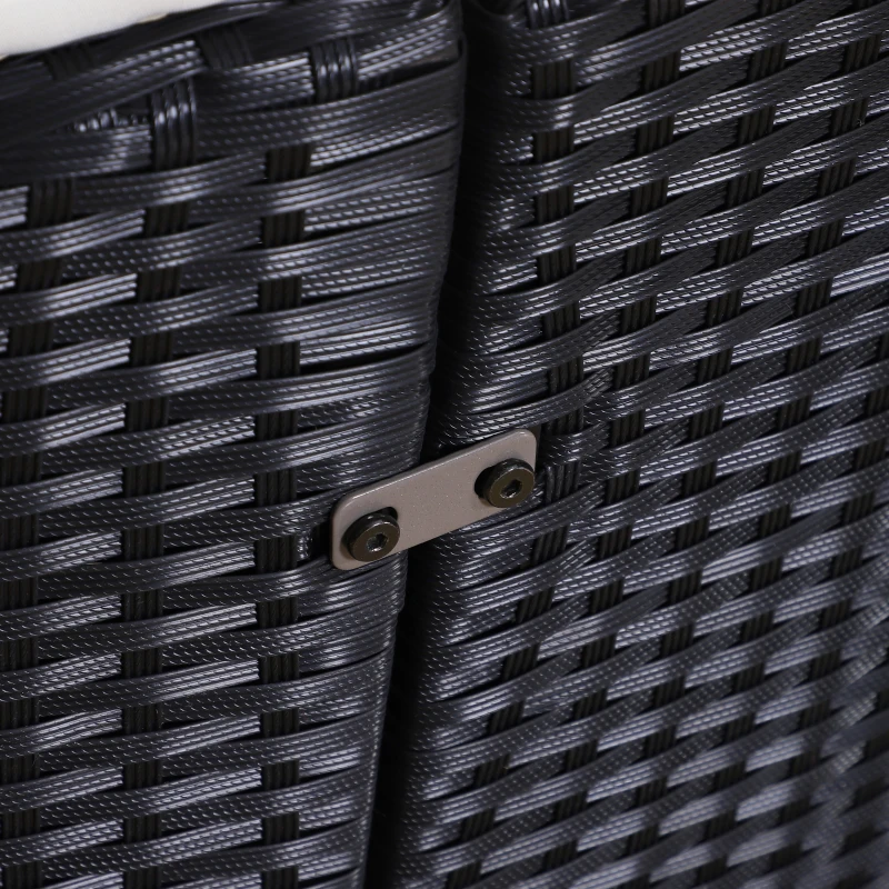 Outsunny Sonneninsel mit Baldachin; Gartenmöbelset mit Sonnendach, inkl. Kissen, Creme + Schwarz