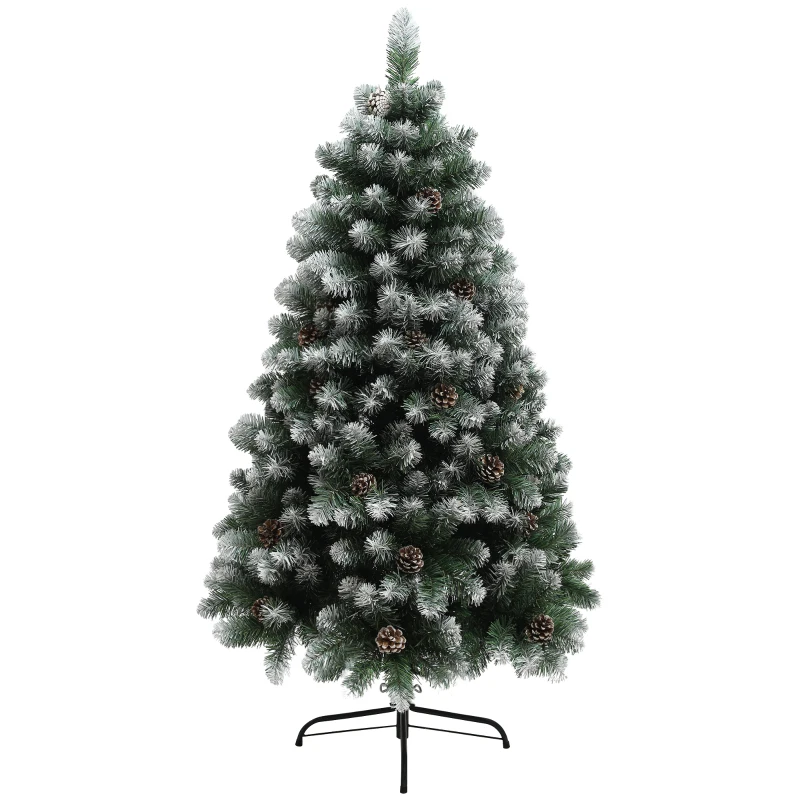 HOMCOM 5ft Snow-Dipped Artificial Pine Christmas Tree