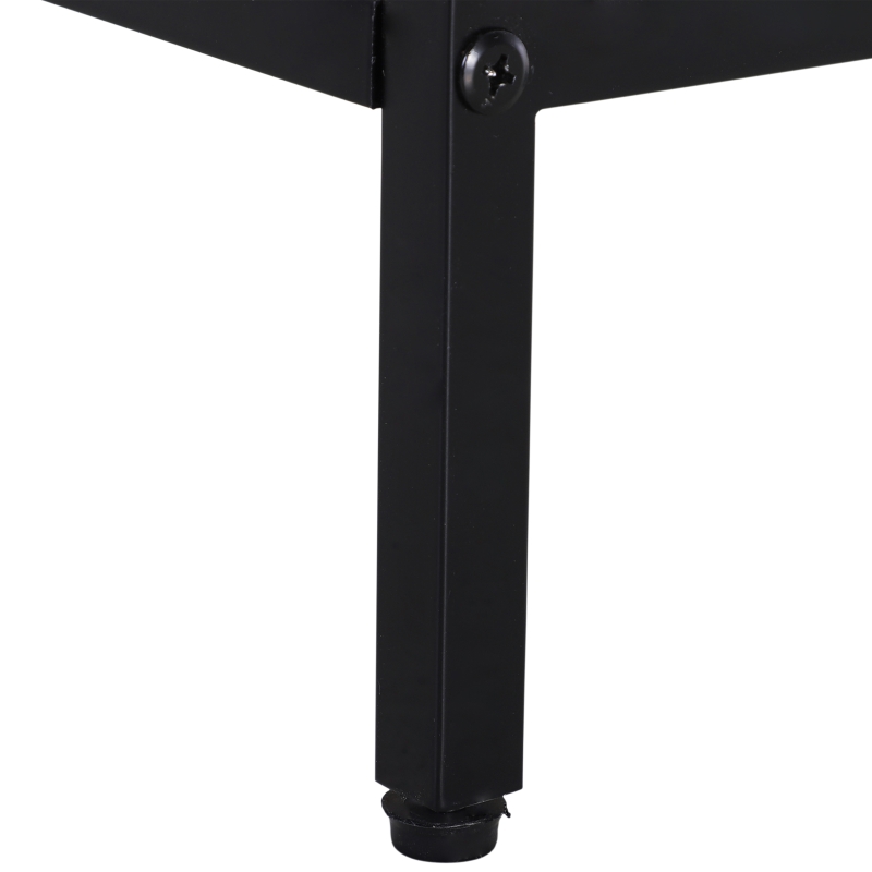 HOMCOM Console Table Worktop Bottom Shelf Home Two Drawer Industrial Minimal Style Oak Wood Tone Effect