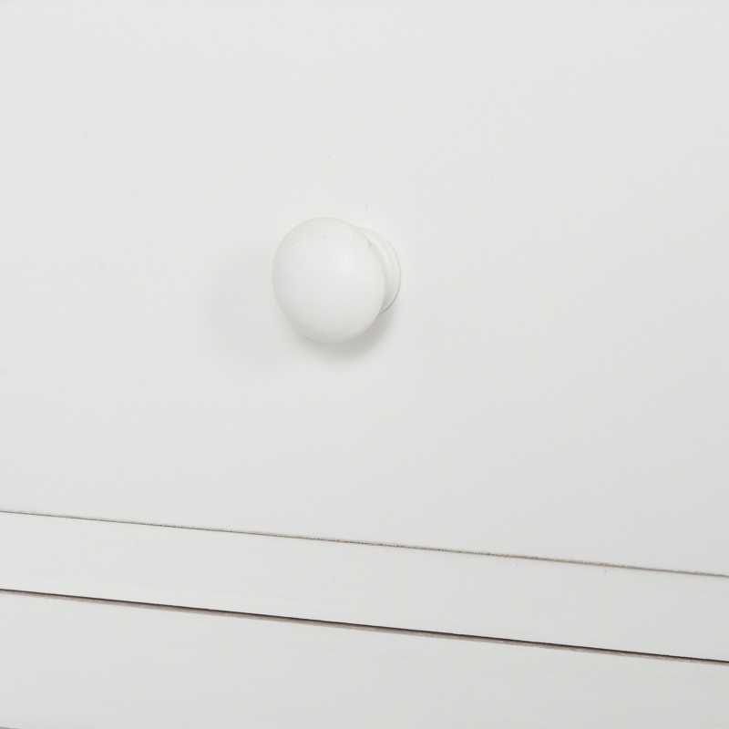 HOMCOM Set 2 Comodini in Legno Bianco con 1 Cassetto e 1 Armadietto in Stile Rétro per Camera da Letto, 35x30x49cm