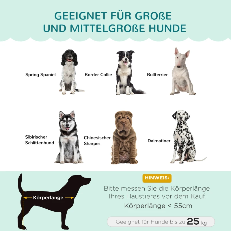 PawHut Haustiersofa für mittelgroße und große Hunde bis 25 kg, robustes Holz, gepolstert, Grün