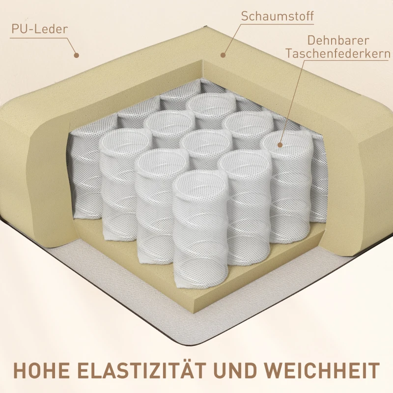 HOMCOM Massagesessel, Relaxsessel, Wippfunktion, 8 Vibrationspunkte, inkl. Fernbedienung, Creme