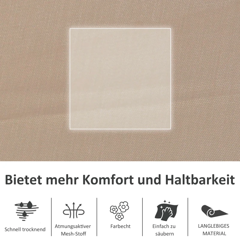 Outsunny Schaukelstuhl Schwingsessel Gartenstuh Schaukelliege Metall Mesh Beige 150 x 62 x 88 cm